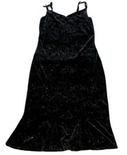 XI sparkly dress womens large circles straps party evening dance black