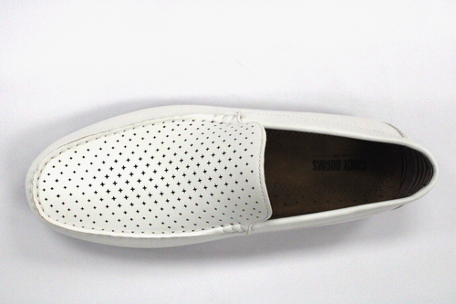 Zapatos de vestir mocasines de cuero blanco conroy Stacy Adams para hombre 25702 - Imagen 6 de 7