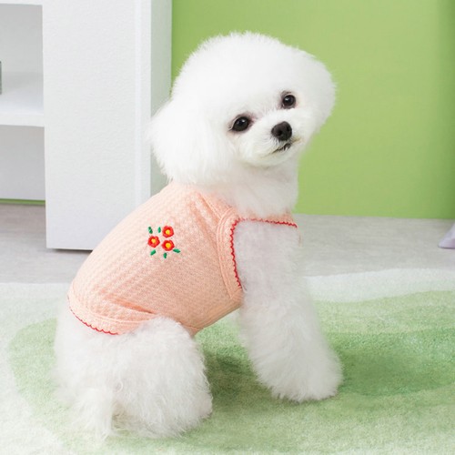 Dog Camisole Shirt Summer T-Shirt for Dogs Waffle Texture Breathable Pet Vest - Picture 6 of 12