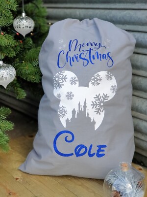 Personalised Disney Christmas Gift Sack Minnie Mouse, Mickey Mouse, Gift  Bag UK