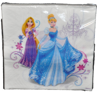 DISNEY PRINCESS PARTY NAPKINS 20 PC CINDERELLA RAPUNZEL 13'' X 13'' PARTY FAVORS
