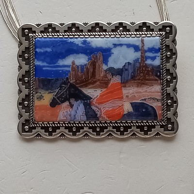 Rare Amado M Pena Mestizo Series Paseo El Valle Sterling Silver Brooch/Pendant