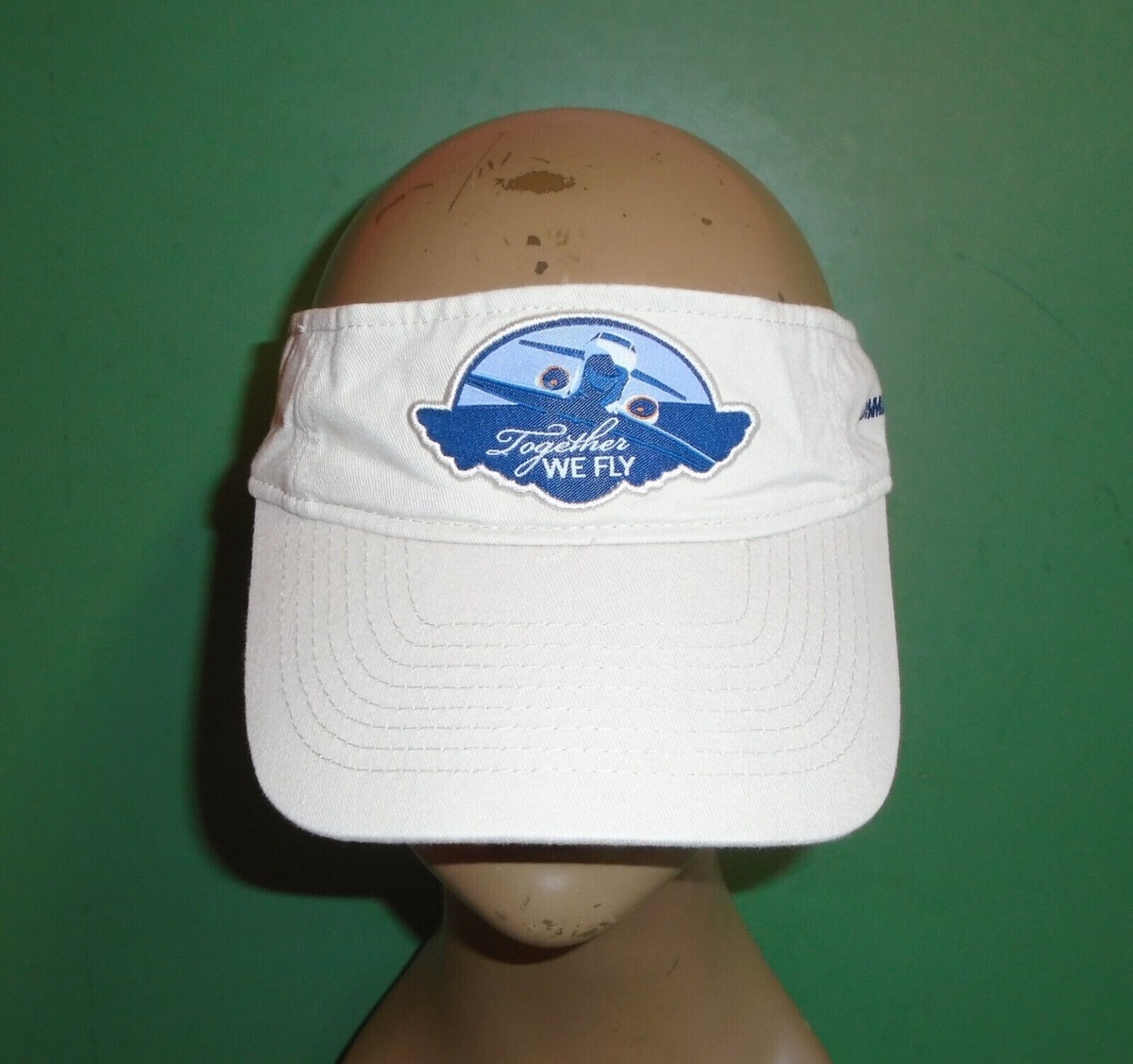 Gulfstream Together We Fly White Sun Visor Hat Jet Plane Aerospace