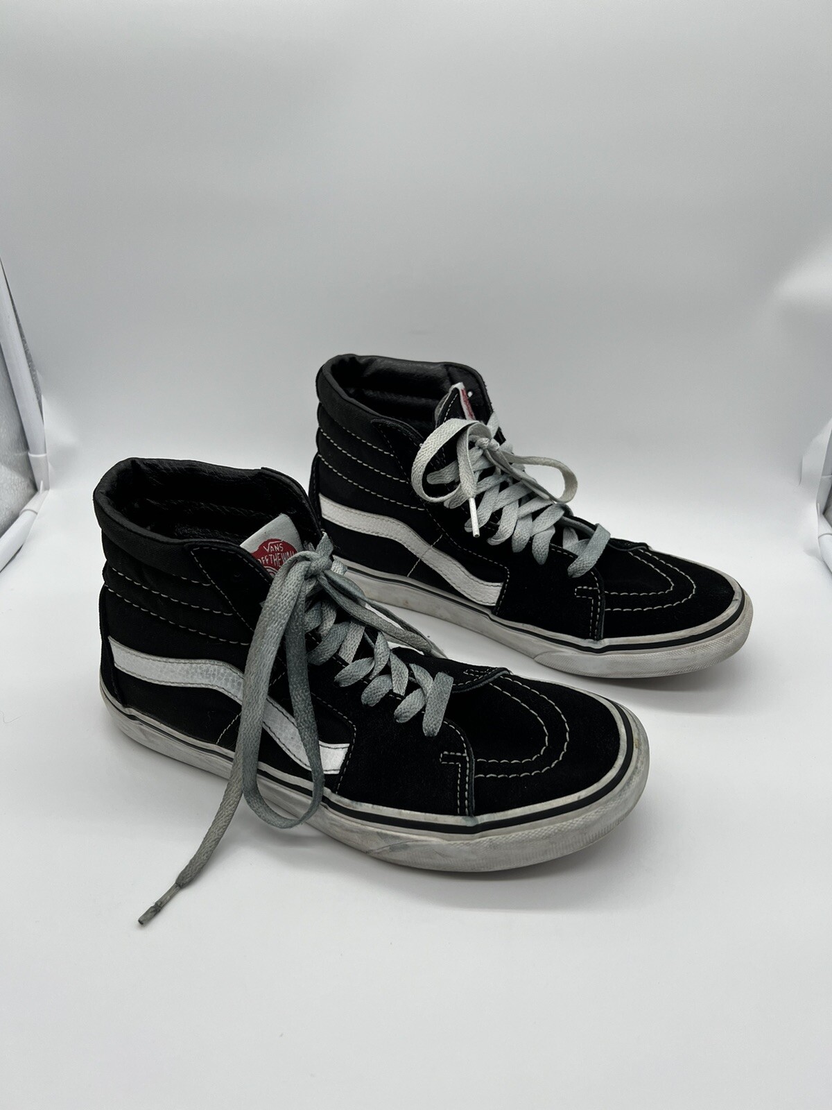 Vans SK8 Hi Black White Suede High Top Sneakers Men Size 6 Women 7.5