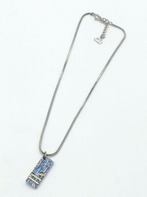 Christian Dior Trotter Necklace Silver x Blue Women | eBay