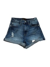 Kendall Kylie The Icon Short Size 0/24 Distressed Rolled Hem Denim Fast Ship