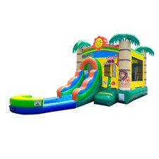 Inflatable Bounce House Commercial Tropical Kids Water Slide with Blower  Pool