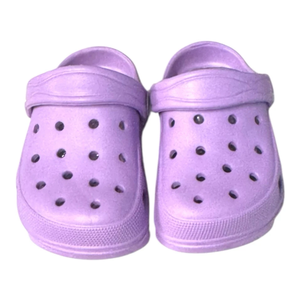 Habibear Toddler Garden Clogs Lavender Size 8 & SHOE CHARMS (4) NEW - Image 2 of 4