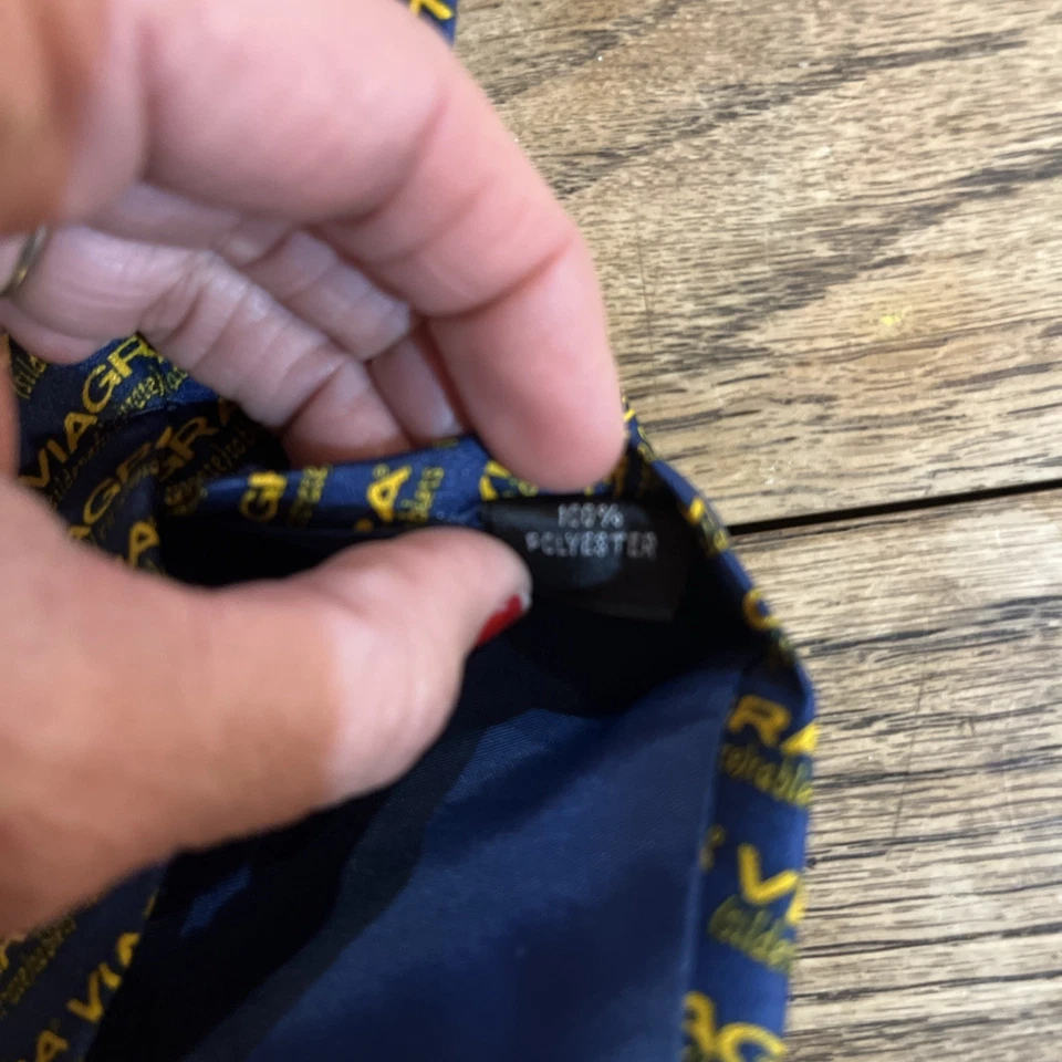 "Corbata de cuello Viagra Pfizer azul dorado 3 5/8"" artículo promocional mordaza hilarante" Foto 4 de 4