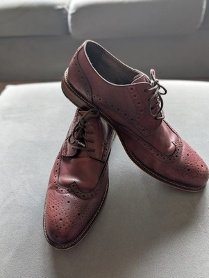 Joseph Abboud Men's Italian Leather Wingtip Shoe Size 10 Oxblood/Cherry Brown
