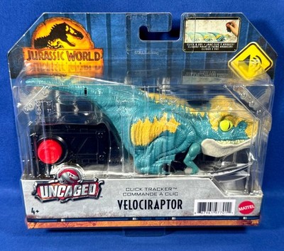 UNCAGED Click Tracker VELOCIRAPTOR Jurassic World Dominion CLICK & GO! Dinosaur