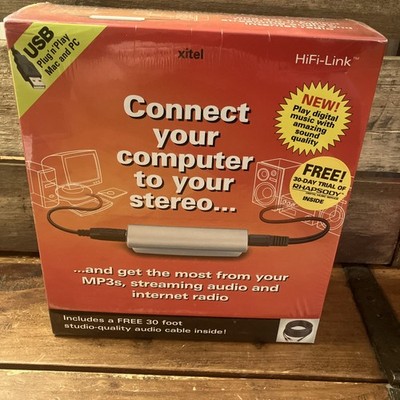Xitel HiFi-Link Computer To Stereo Link USB Plug N Play Mac PC w/ 30 Ft Cable