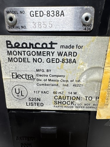 VTG Bearcat Scanner Five Band Scanning Receiver GED-838A 16 Channel Tested - Picture 8 of 12