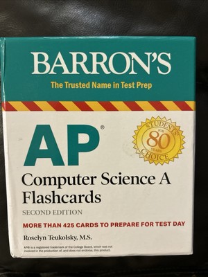 Barron's AP Computer Science A Flashcards 2nd Ed Teukolsky 425 Cards Sealed New