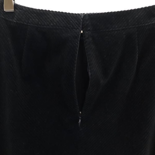 BURBERRY Sanyo Shokai Corduroy Long skirt 36 Black series Back zip Women - Picture 3 of 9