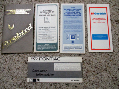 1979 Firebird Factory GM Original Owners Manual Set From a 2Y69A Cpe Exceptional