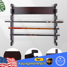 Pool Cue Rack Wall Mounted, Horizontal Storage Billiard Cue Holder 6 Sticks US