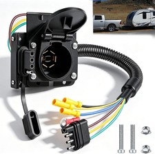7 Way Trailer Plug 7 Pin to 4 Pin Trailer Adapter 7 Pin Trailer Connector, Vehic