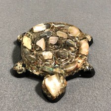 Vintage MCM California Turtle Tortoise Acrylic Lucite Abalone Soap Dish Trinket