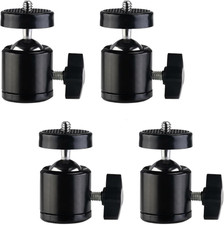 Universal 1/4" Swivel Mini Ball Head Screw Tripod Mount 4 Pack , 360