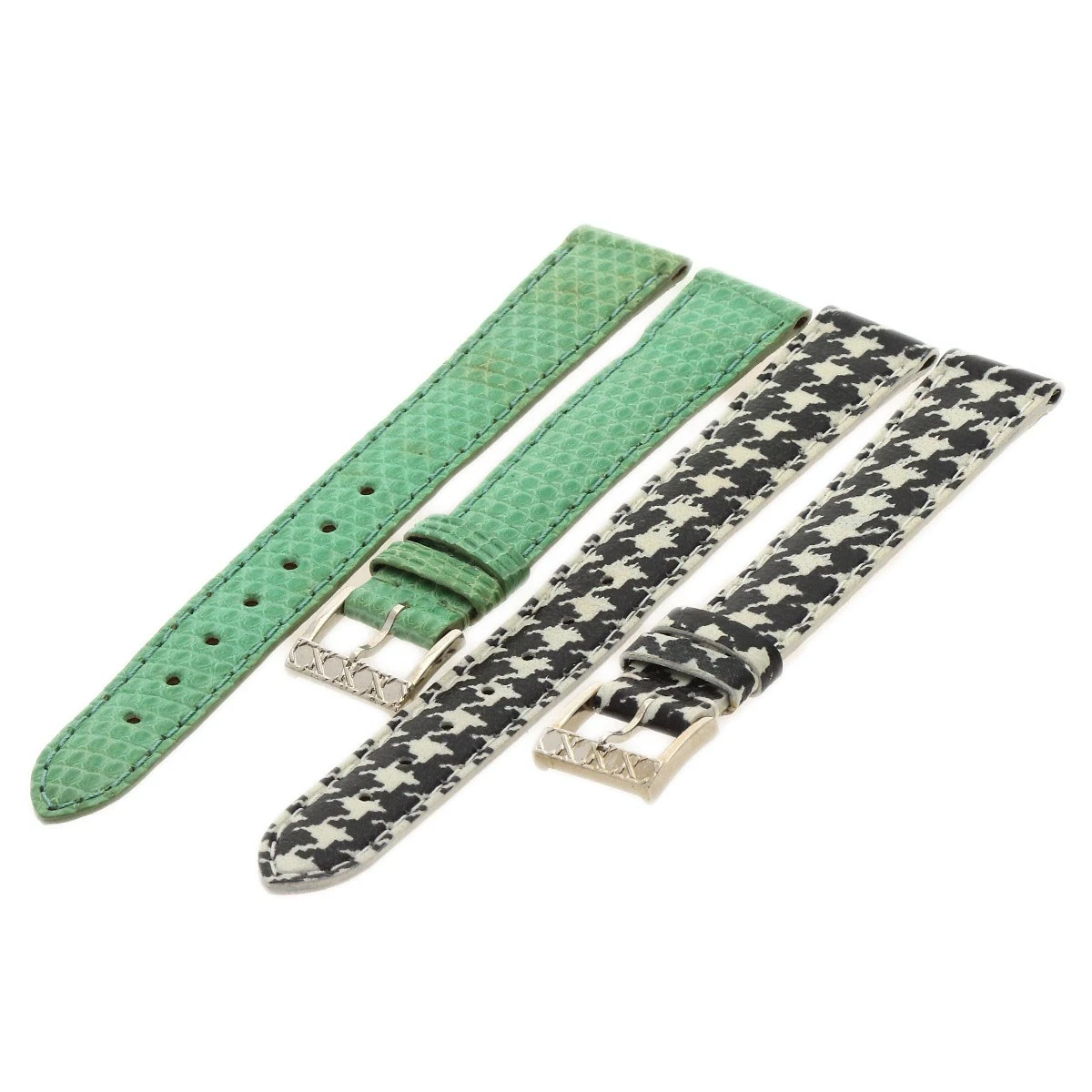 Ensemble ceinture Christian Dior Maris 2 pièces cuir lézard 14 mm pour montres vert occasion