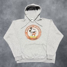 Disney Parks Mickey Mouse Hoodie Gray Vintage Graphic Pullover XL DTDX17