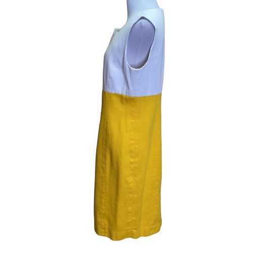Donna Toran Vintage Yellow & White Colorblock Suit Dress & Blazer Size 8 - Bild 9 von 12