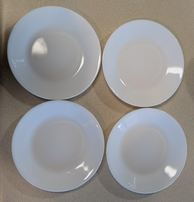 Corelle Small Bread Dessert Plates 6 3/4'' White Blank Winter Frost Lot of 4