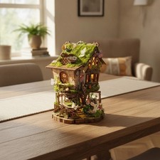 Book Nook Kit, Miniature House Kit, 3D Wooden Puzzles for Adults, Tree House