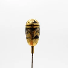 Antique Asian, Damascene Hatpin, Hat Pin, NR 