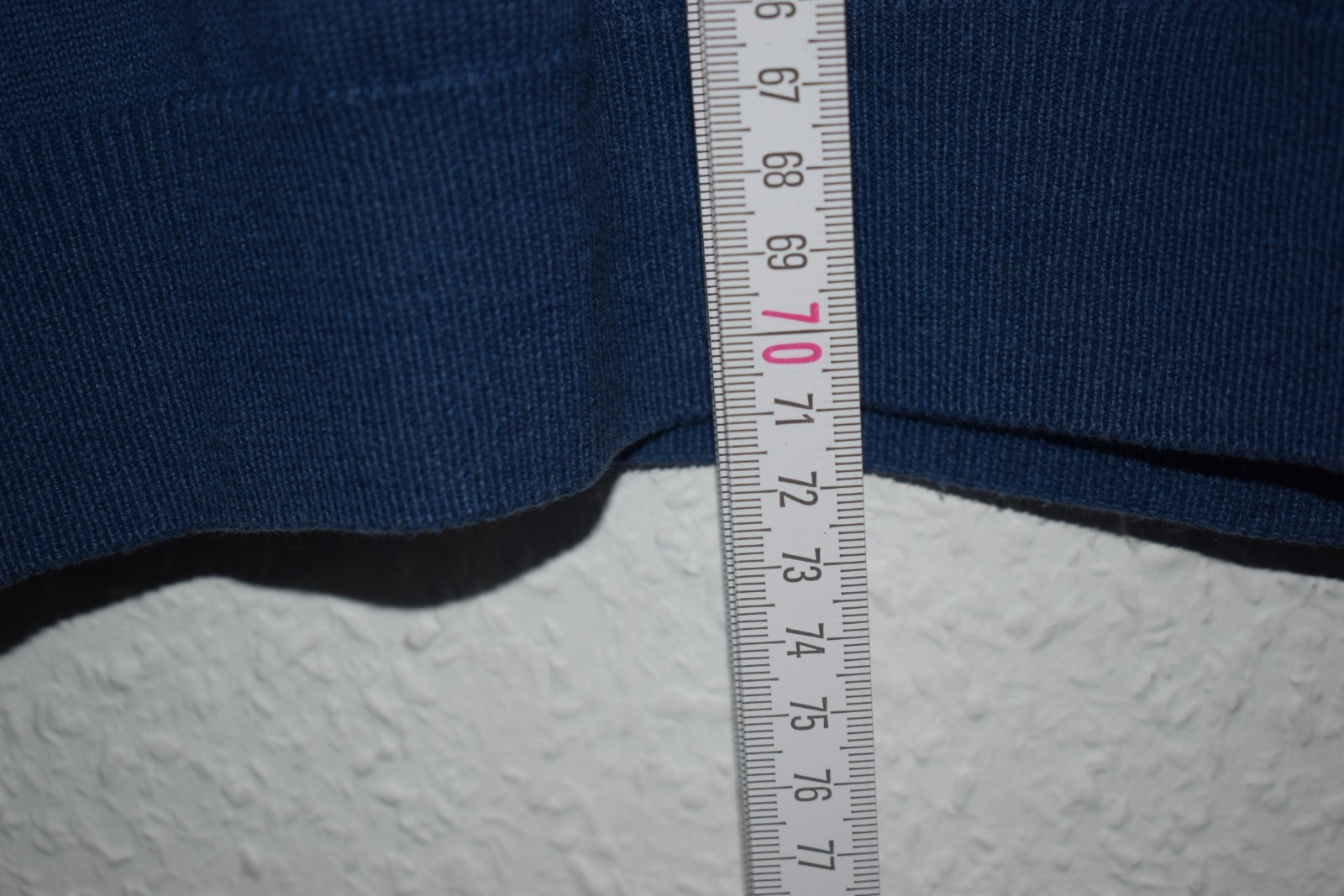 Basefield Men’s V-Neck Sweater - Blue Cotton & Wool Blend - Size L (52) - Soft T image 9