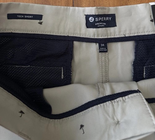 Pantalones Cortos Sperry Premium Apparel Para Hombres 34 Tech Caqui Estampado Palmera NUEVO $46 - Imagen 2 de 12