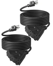 DEWENWILS 2 Pack 25 FT 25FT Outdoor Extension Cord, 16/3 SJTW Heavy Duty