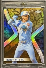 Bobby Witt Jr BLUE GOLD REFRACTOR CARD TOPPS CHROME ROYALS MINT
