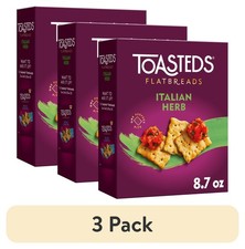 (3 pack) Toasteds Flatbreads Italian Herb Cra...