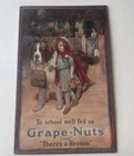 Vintage Grape-Nuts Cereal Advertising Sign Metal Tin
