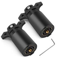 7 Way Trailer Plug 2 Pack , 12V 7 Pin Trailer Wiring Replacement Plug, Screws