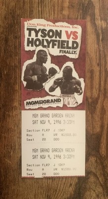 Mike Tyson vs Evander Holyfield, 1 Finally; 1996 FULL  UNUSED $1500 TICKET