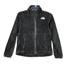 The North Face Fleece Jacket Girls M 10/12 Black Full Zip High Pile Osito Coat