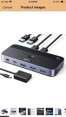 UGREEN KVM Switch Box USB-A USB-C 2 Computers 4 Devices Plug & Play