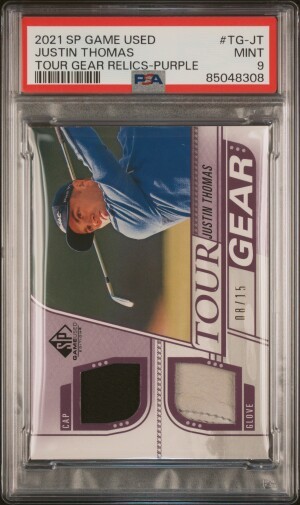 2021 Sp Game Used Tour Gear Relics Justin Thomas Purple /15 PSA 9