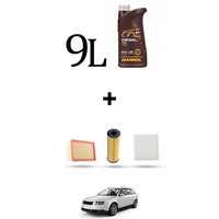 Hoffcar Wartungskit 4 Filter Und 9L ÖL FüR Audi A4 (B6, B7) 2.7 TDI V6 120KW