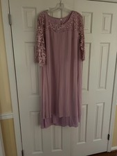NEW Mauve Pink Chiffon and Lace Mother of the Bride Dress 4x