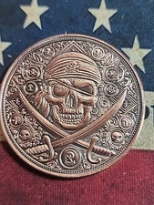 Antiqued Pirate Copper Round 1oz Coin 
