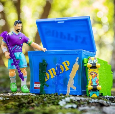 FORTNITE Solo Mode Midfield Figure Supply Crate Collectible Accessory Set Bundle