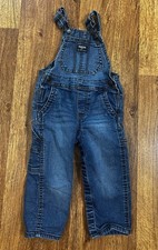 OshKosh B'gosh Blue Denim Overall One-Piece 24M Unisex Logo Pockets Button