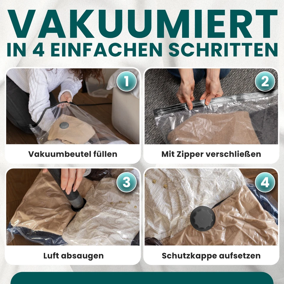 myHodo Vakuumbeutel für Kleidung & Bettwäsche • Platzsparende XL Vakuumierbeutel - Bild 4 von 4