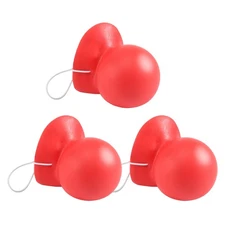 3Pcs Red Clown Nose Honking Squeaking Clown Nose with Elastic Rope for1865