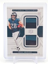 WILL SHIPLEY 2024 NATIONAL TREASURES ROOKIE DUAL SILVER PATCH /25 Q7046