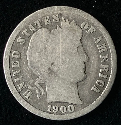 1900-S Barber Dime in Good Condition, Better Date